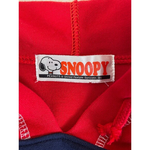 Snoopy Red White & Blue Hoodie Fleece Sweatshirt Lounge Dress - Picture 9 of 13